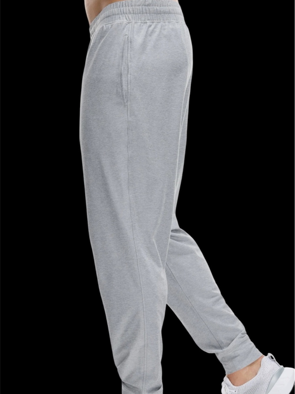 Gymshark Light Heather Gray joggers with pockets and  Black Logo